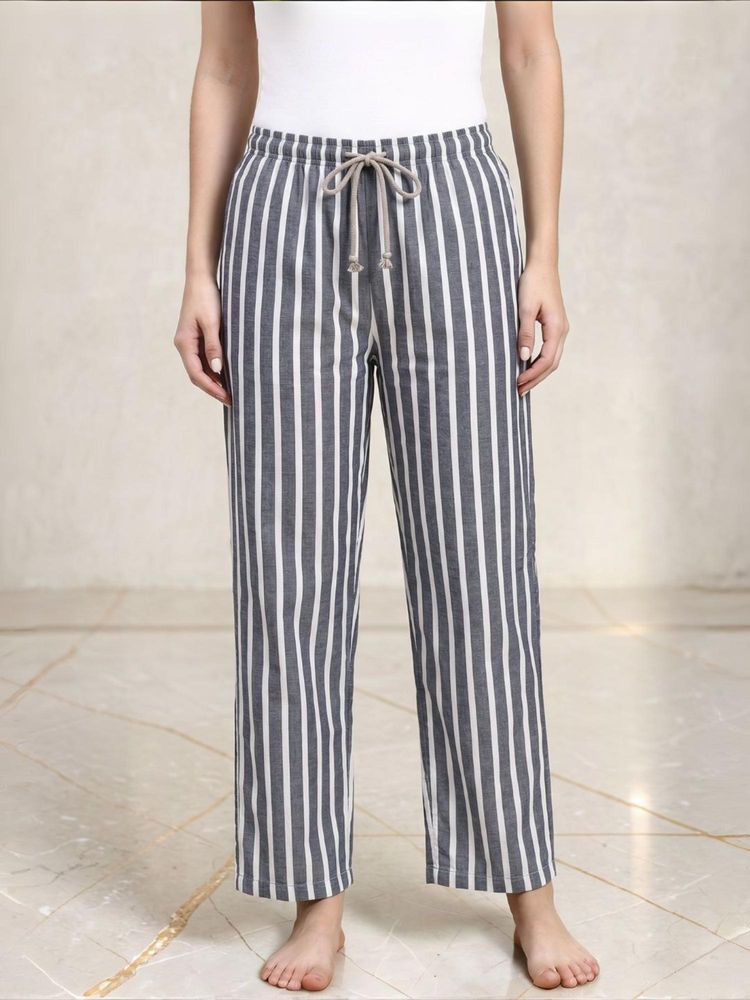 Kryptic Women Cotton Baggy Fit Stripes Pyjama with Side Pocket-picture-14