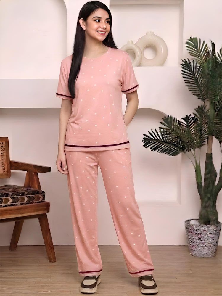 Kanvin Peach Womens Night Suit-picture-26