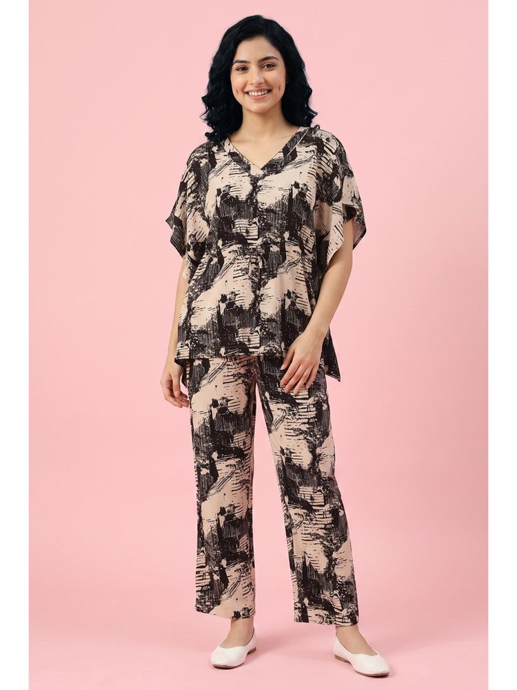 Zivame Woven Kaftan Set - Multi Color-picture-12