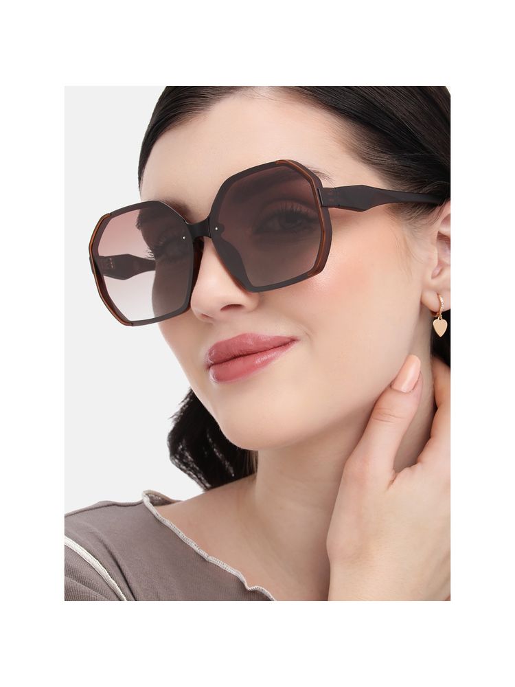 Carlton London Brown Toned with Lens Polarised Oversized Sunglasses (CLSW476)-image-3