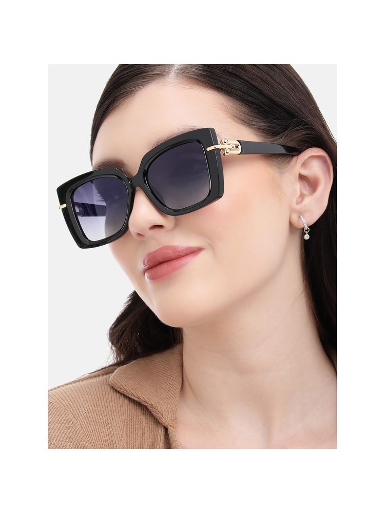 Carlton London Black Toned with Polarised Lens Oversized Sunglasses (CLSW479)-picture-24