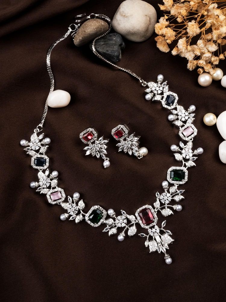 STILEADDA Women Statement Multi-Color Ad Jewellery Set-image-8
