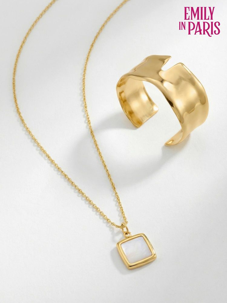 Palmonas Women Gold The Modern Muse Necklace With Cuff-image-37