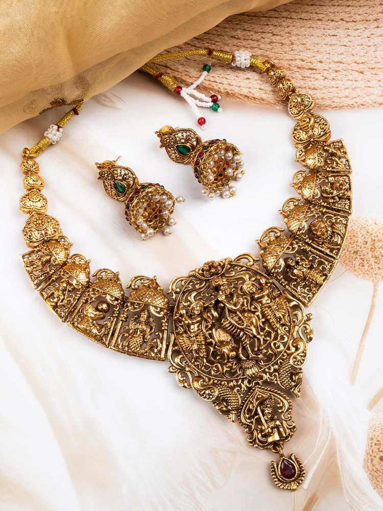 STILEADDA Women Gold Plated Dasaavatar Jewellery Set-picture-15