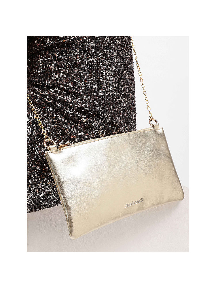 fastrack accessories Fastrack Golden Party Sling Bag for Women-picture-14