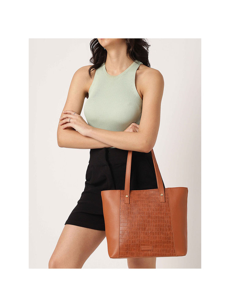 fastrack accessories Fastrack Women Tan Large Tote Bag Fits Upto 14" Laptop-picture-17