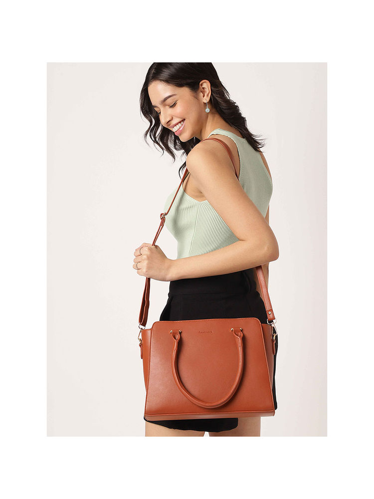 fastrack accessories Fastrack Tan Large Satchel Bag for Women-picture-16