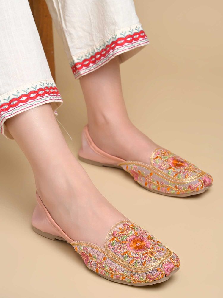 Shoetopia Women Pink Juttis-picture-27