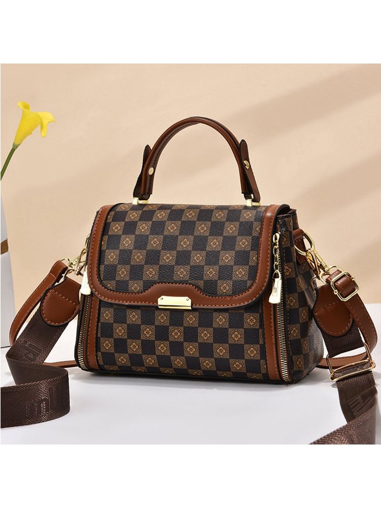 Angeline Brown Casual Sling Bag with Detachable Strap