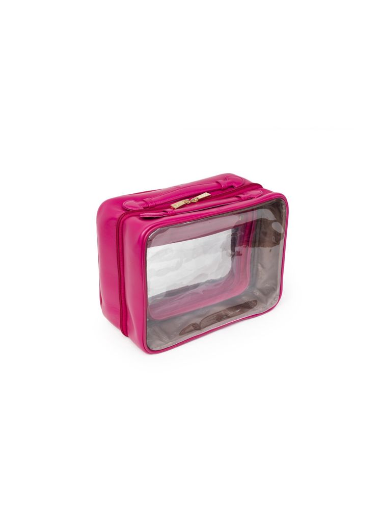 SG By Sonia Gulrajani Berry Pink Double-Sided Leather Bag Organiser Pouch-image-6