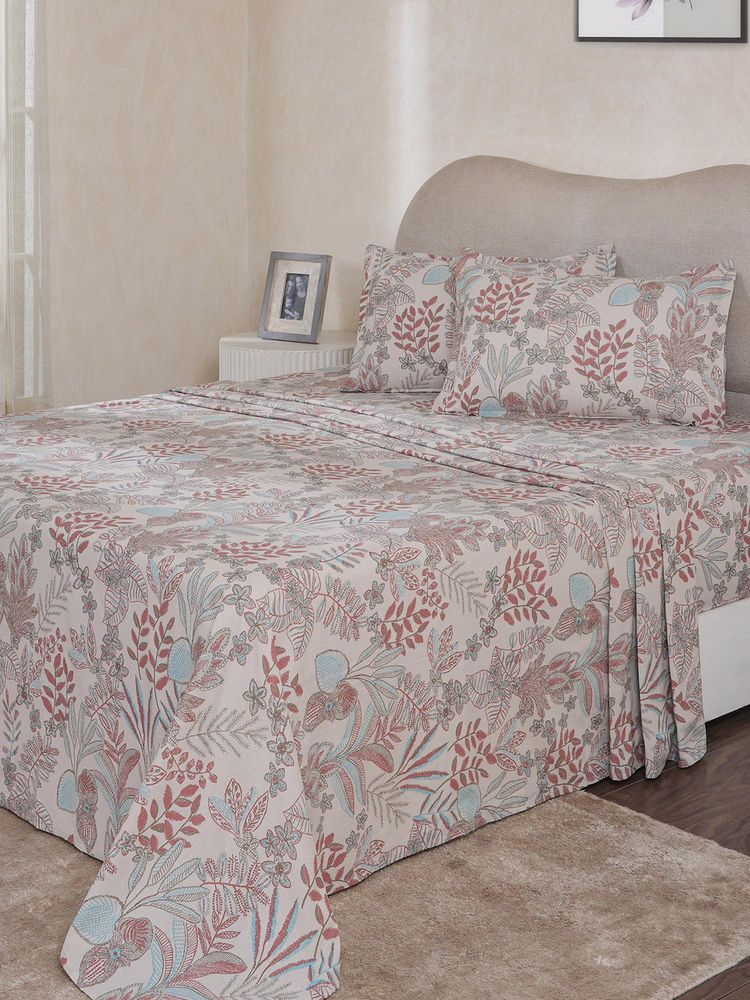 Maspar Peach Cotton Bed Sheet with 1 Pillow Cover (Single)-image-25