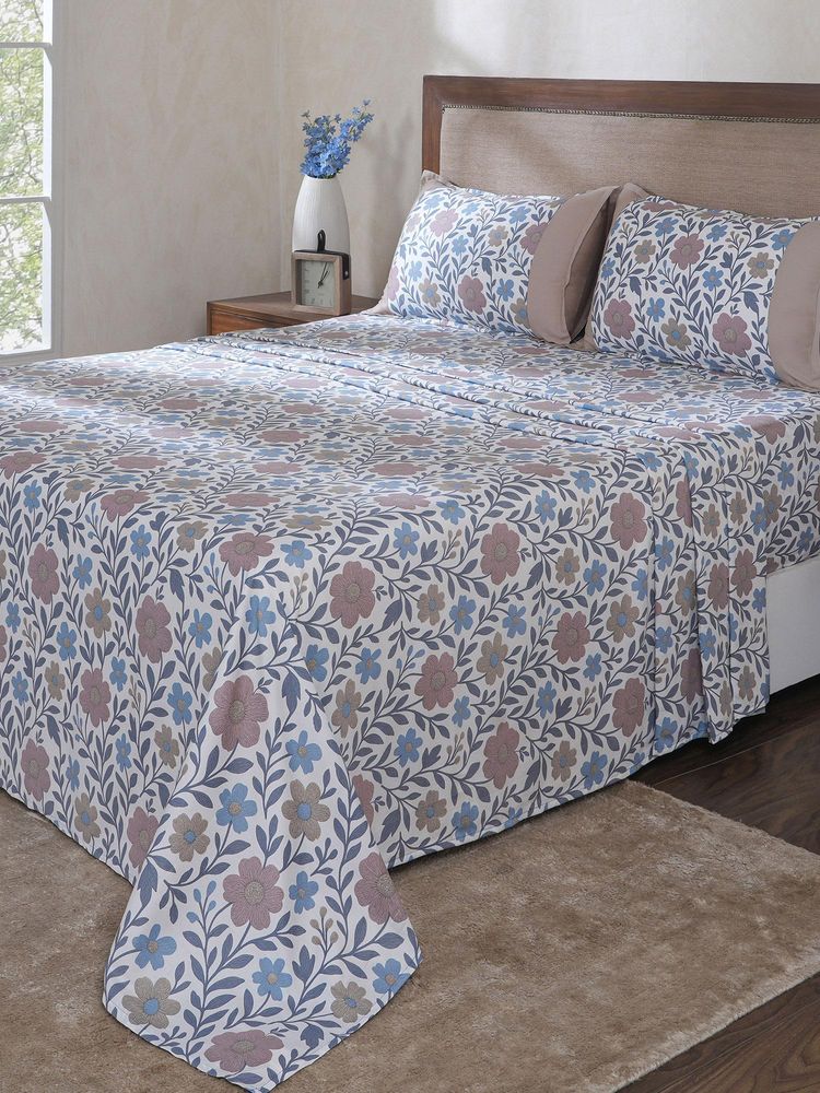 Maspar Brown Cotton Bed Sheet with 1 Pillow Cover (Single)-image-7