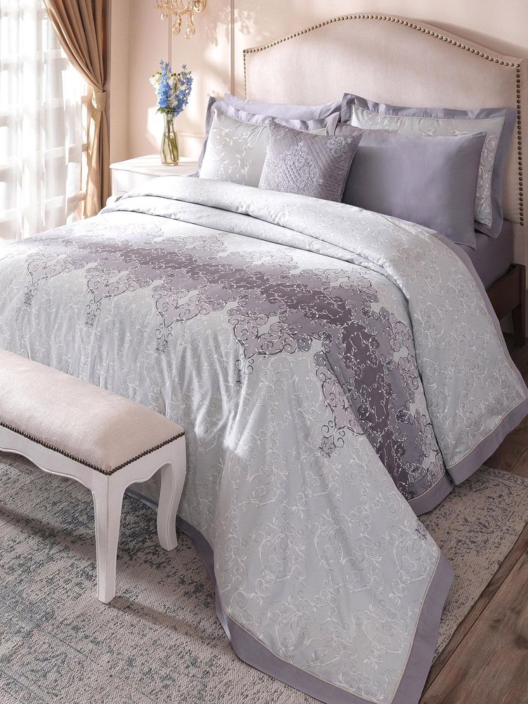 Maspar Purple Cotton Duvet Cover with Bedsheet & 4 Pillow Covers (King)-image-0