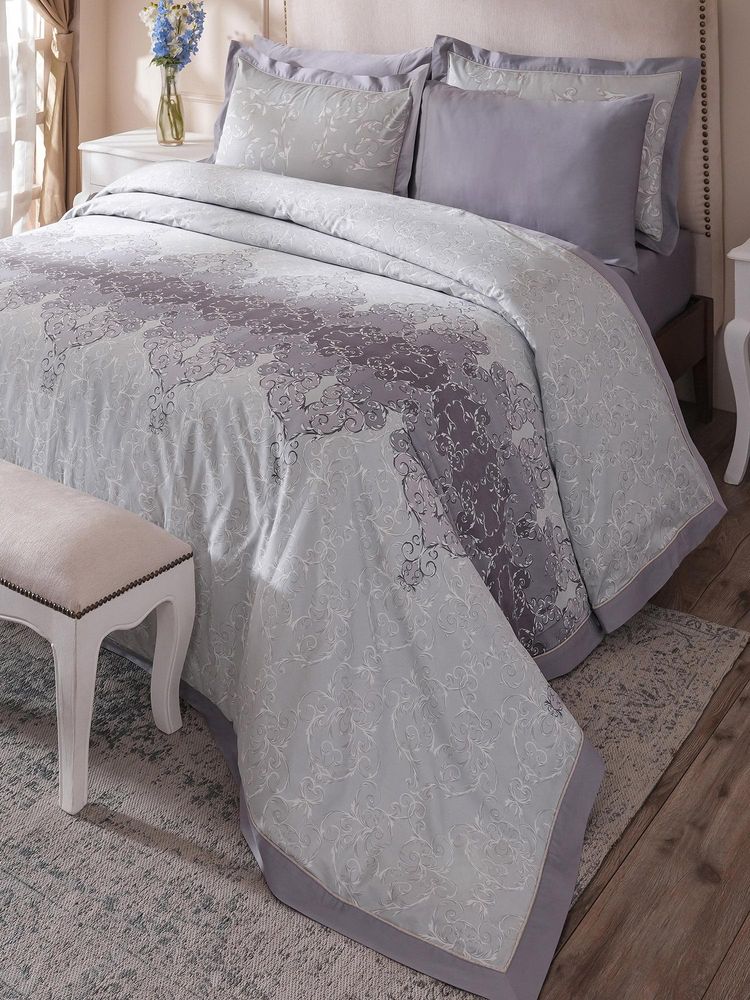 Maspar Purple Cotton Duvet Cover with 2 Pillow Covers-image-5