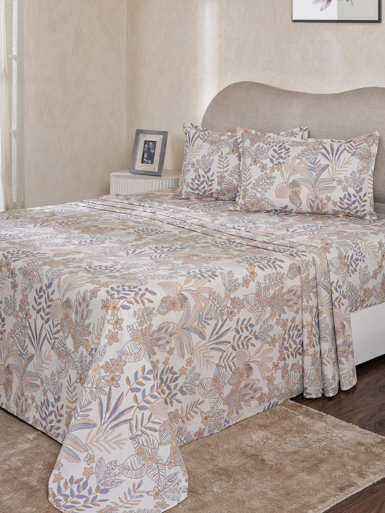 Maspar Yellow Cotton Bed Sheet with 1 Pillow Cover (Single)-picture-12