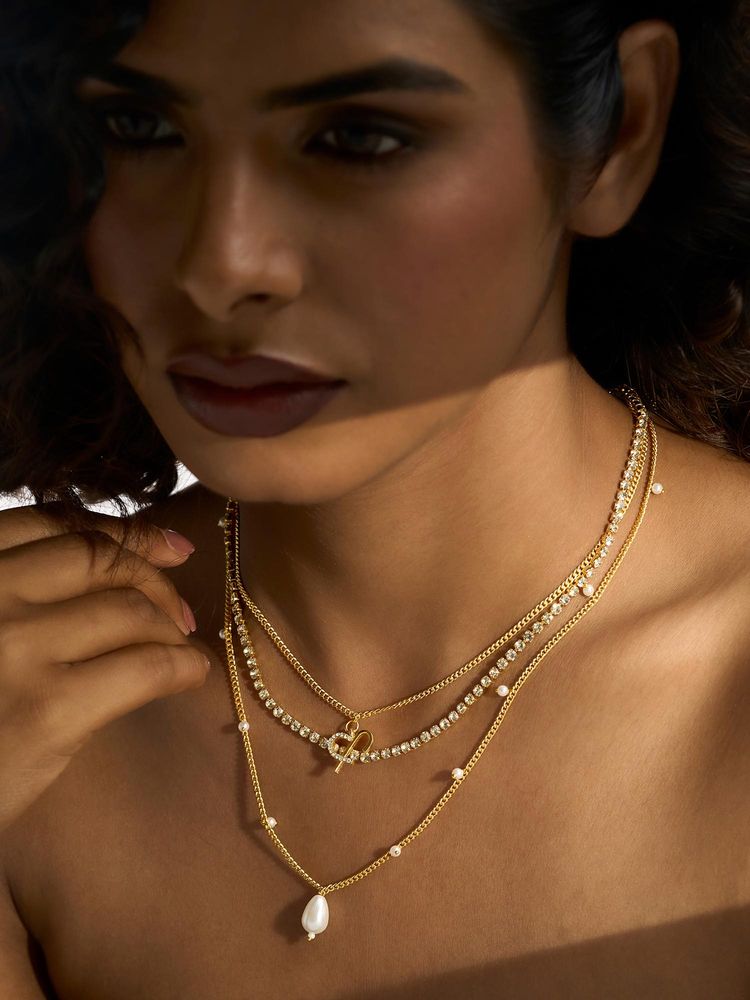 Joker & Witch Eva Monogram Gold Plated Necklace-picture-4