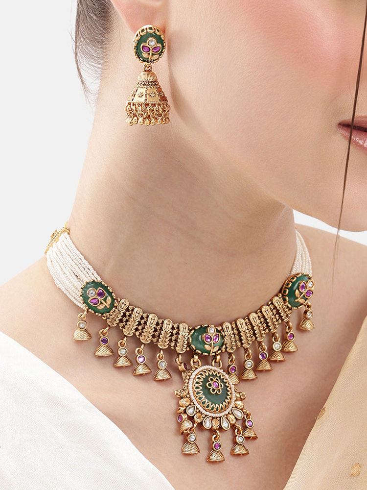 Nuyug Gold Plated Royal Emerald jewelry Set-picture-21