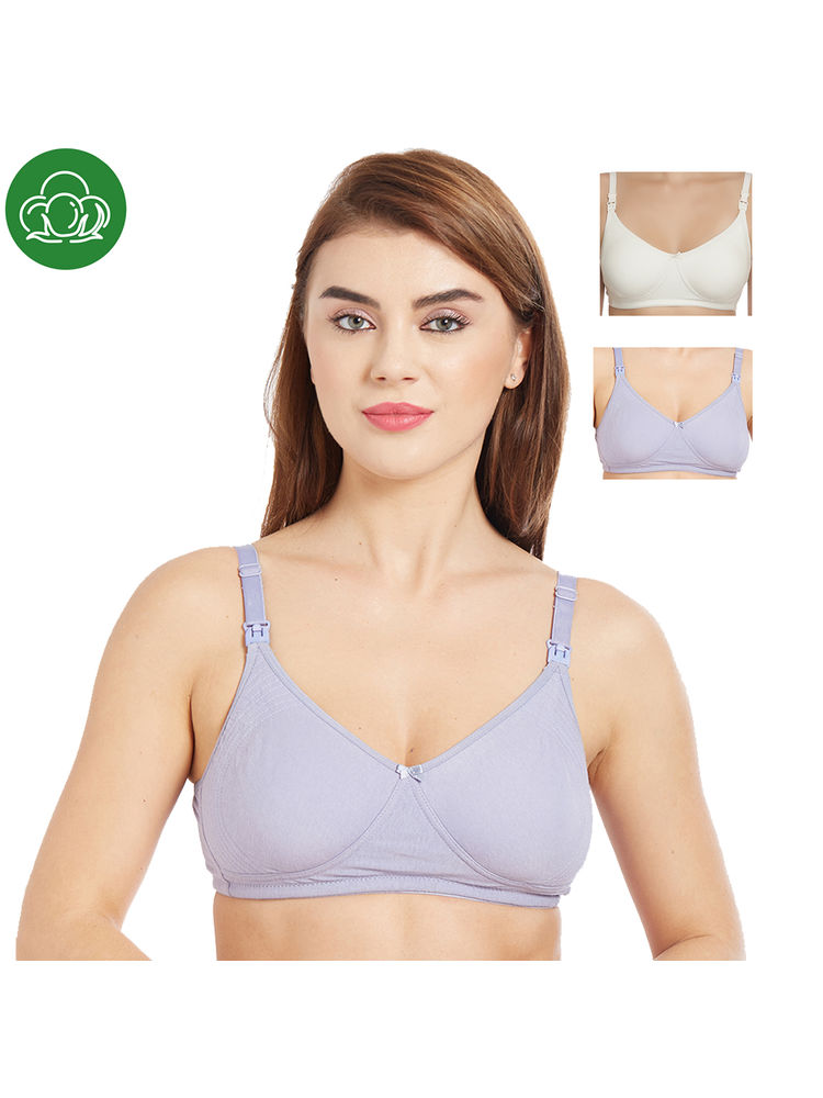 Inner Sense Women's Full Cup Nursing Bra Pack of 3 - Multi-Color-picture-24