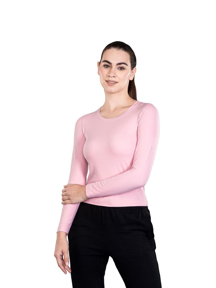 ENABL LIFE EnCloud Long Sleeve Fitted Mauve T-Shirt-image-4