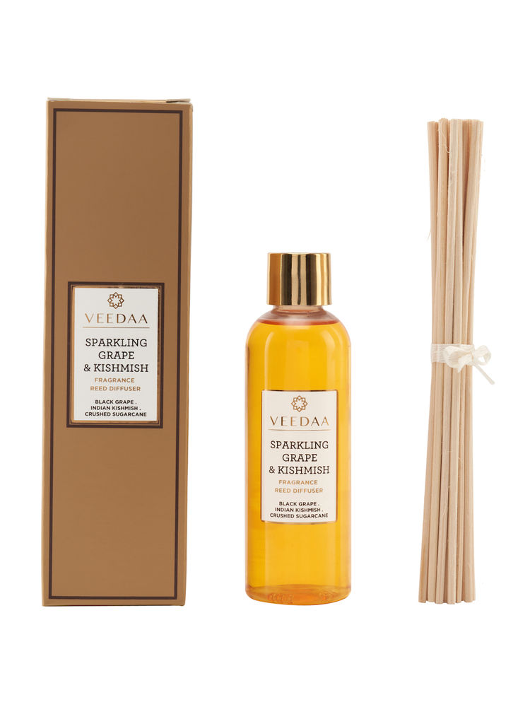 Veedaa Candles Sparkling Grape & Kishmish Diffuser Oil Refill & Reeds Set-image-43