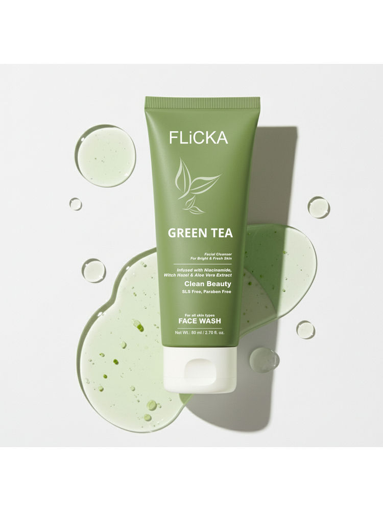 FLiCKA Green Tea Face Wash For Glowing Bright Fresh Skin-picture-33