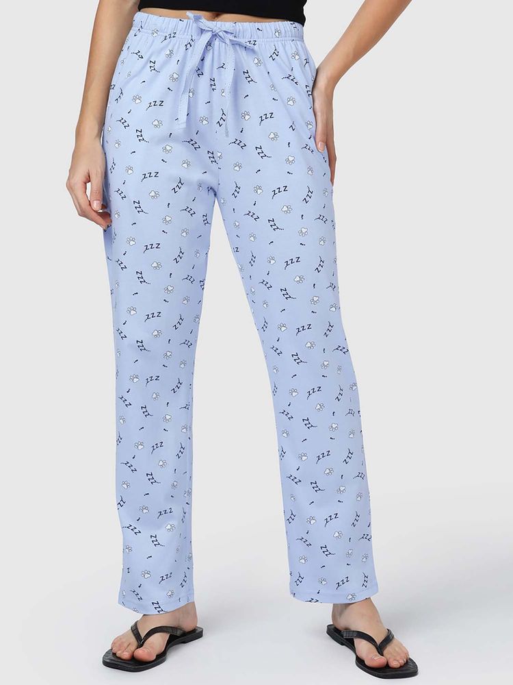 Bewakoof Women's Blue All Over Printed Pyjamas-picture-14