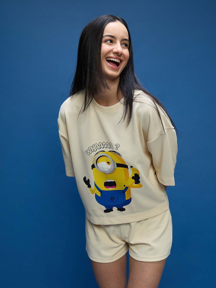 Sweet Dreams Womens Playful Minions T-Shirt with Shorts-picture-18