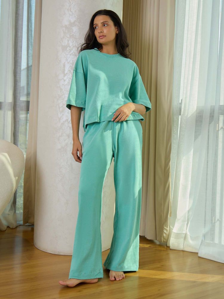 Sweet Dreams Womens Chic Solid T-Shirt with Pyjama-picture-28