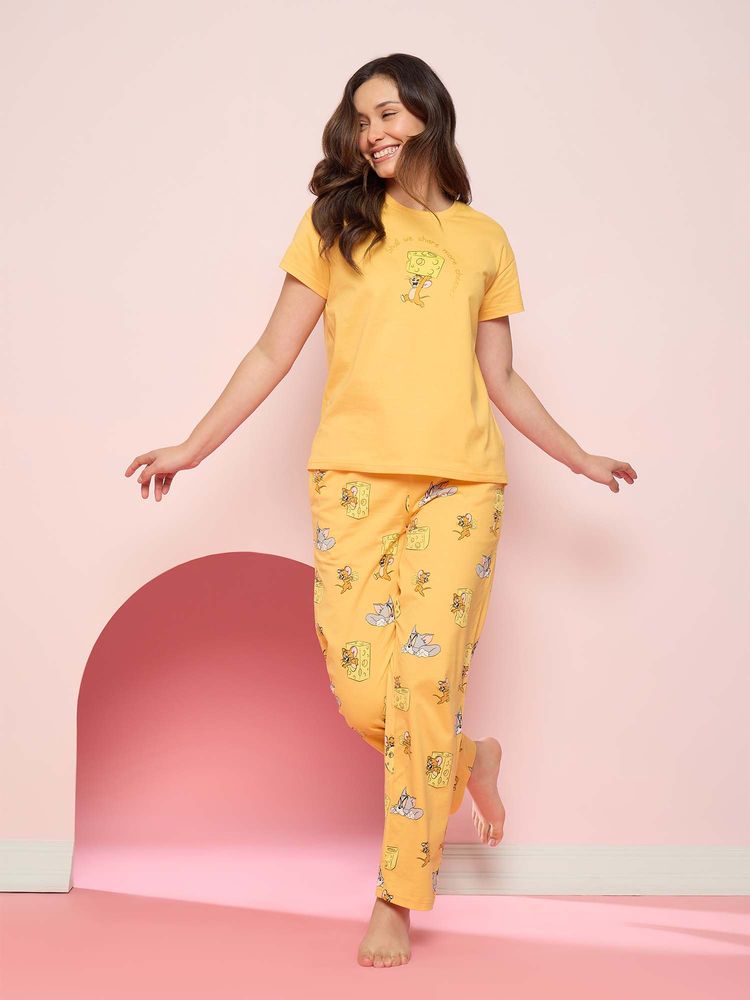 Sweet Dreams Womens Adorable Tom and Jerry T-Shirt with Pyjama-picture-32