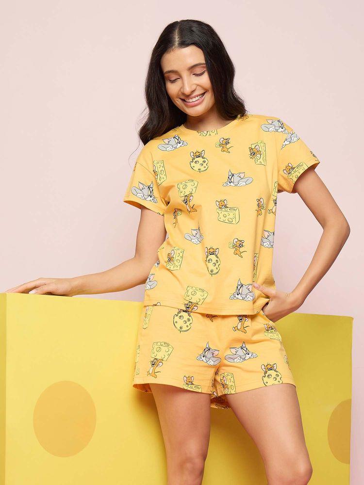 Sweet Dreams Womens Cute Tom and Jerry T-Shirt with Shorts-picture-17