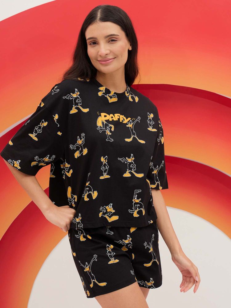 Sweet Dreams Womens Playful Daffy Duck T-Shirt with Shorts-picture-14