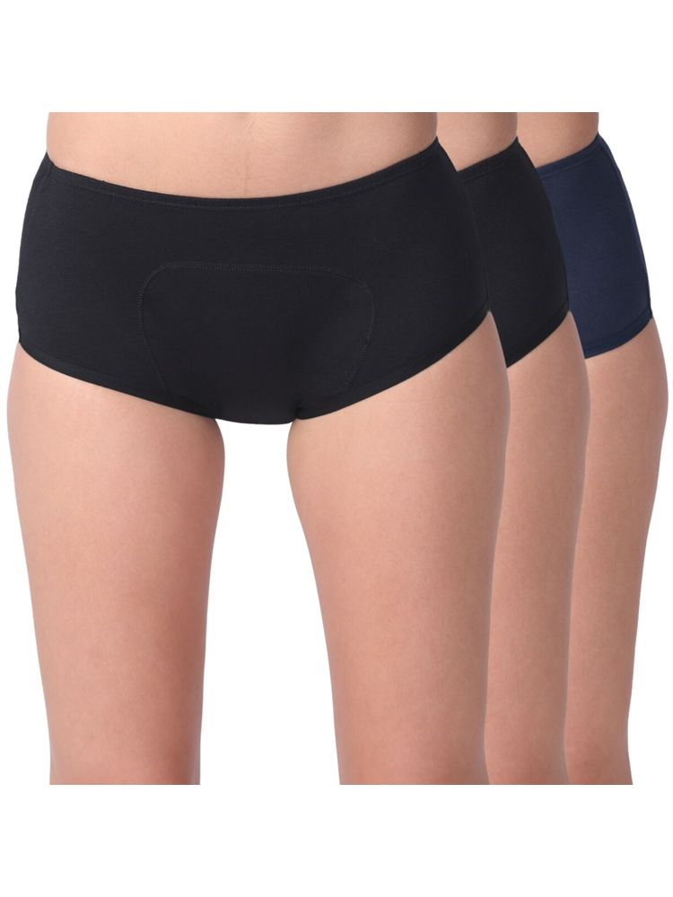 Adira Women's Cotton Period Boxers Pack of 3 - Multi-Color-image-11