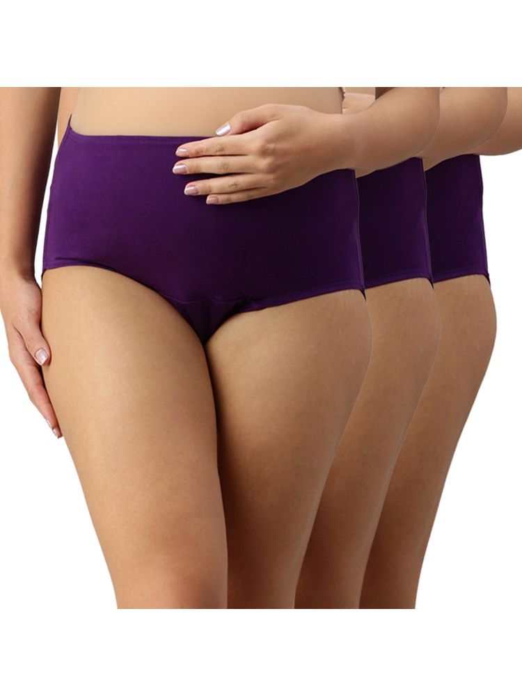 Morph Maternity Pack Of 3 Maternity Hygiene Panties - Purple-picture-26