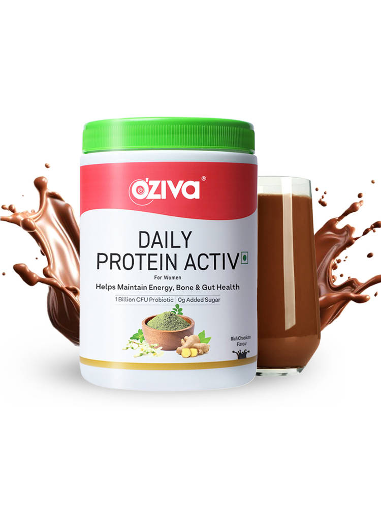 Oziva Daily Protein Activ For Women With Clean Whey Protein, Multivitamins & Probiotics