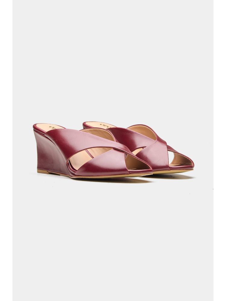 Oroh Women Maroon Auriga Wedges Heels-image-3