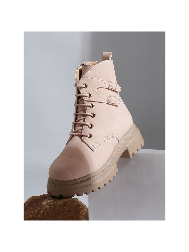 VALIOSAA Solid Brown Brogues Boots-picture-21