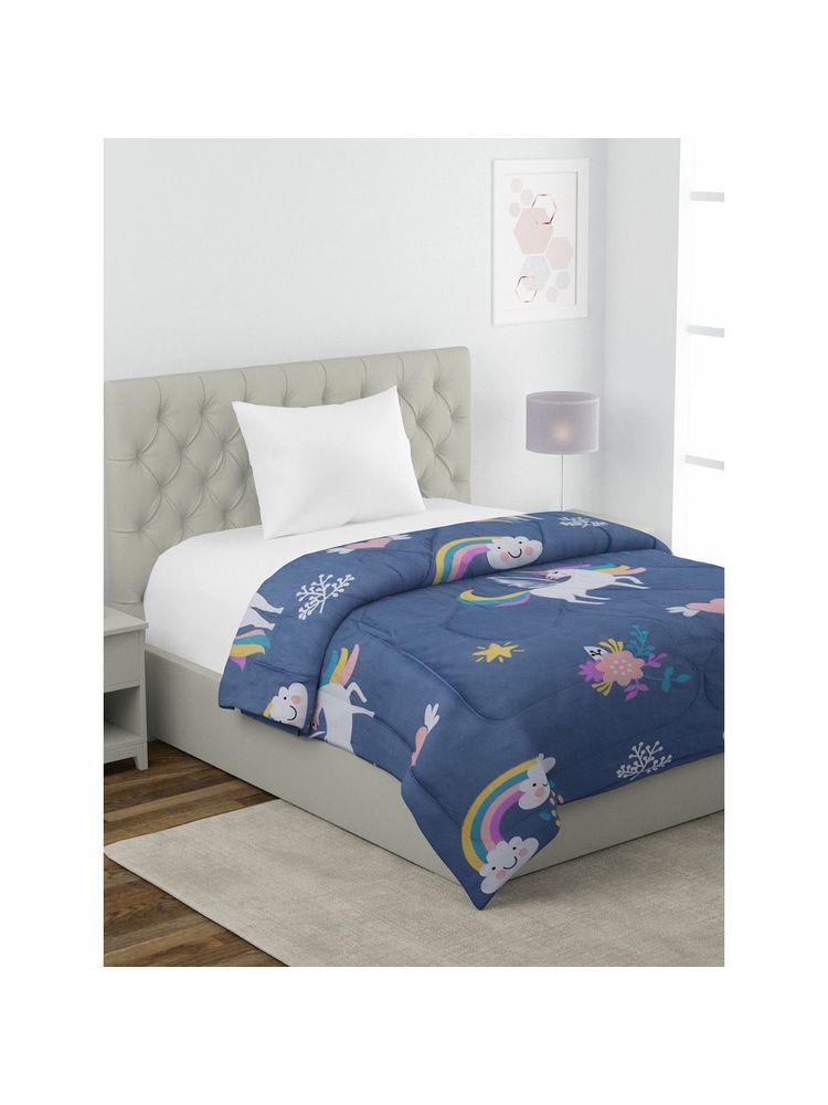 HOSTA HOMES Grey & Pink Cartoon Characters Heavy Winter 210 Gsm Single Bed Comforter-picture-10