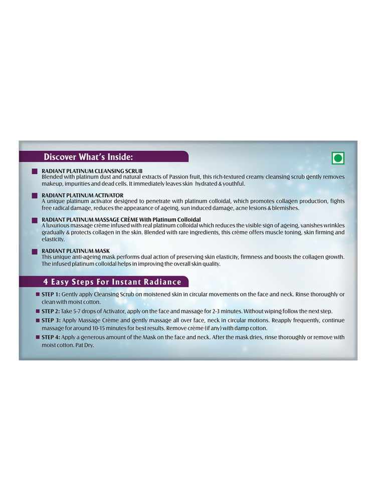 Lotus Herbals Radiant Platinum Cellular Anti-Ageing 1 Facial Kit