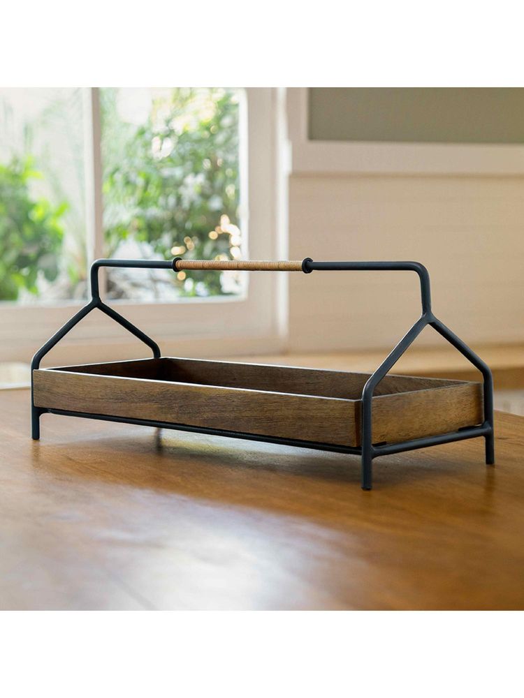 Ellementry Countertop Wooden Caddy Organiser for Kitchen and Bathroom-image-7