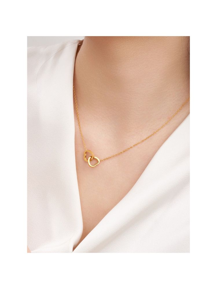 Jewels Galaxy Gold-Plated Anti Tarnish Heart Themed Pendant Necklace-image-10