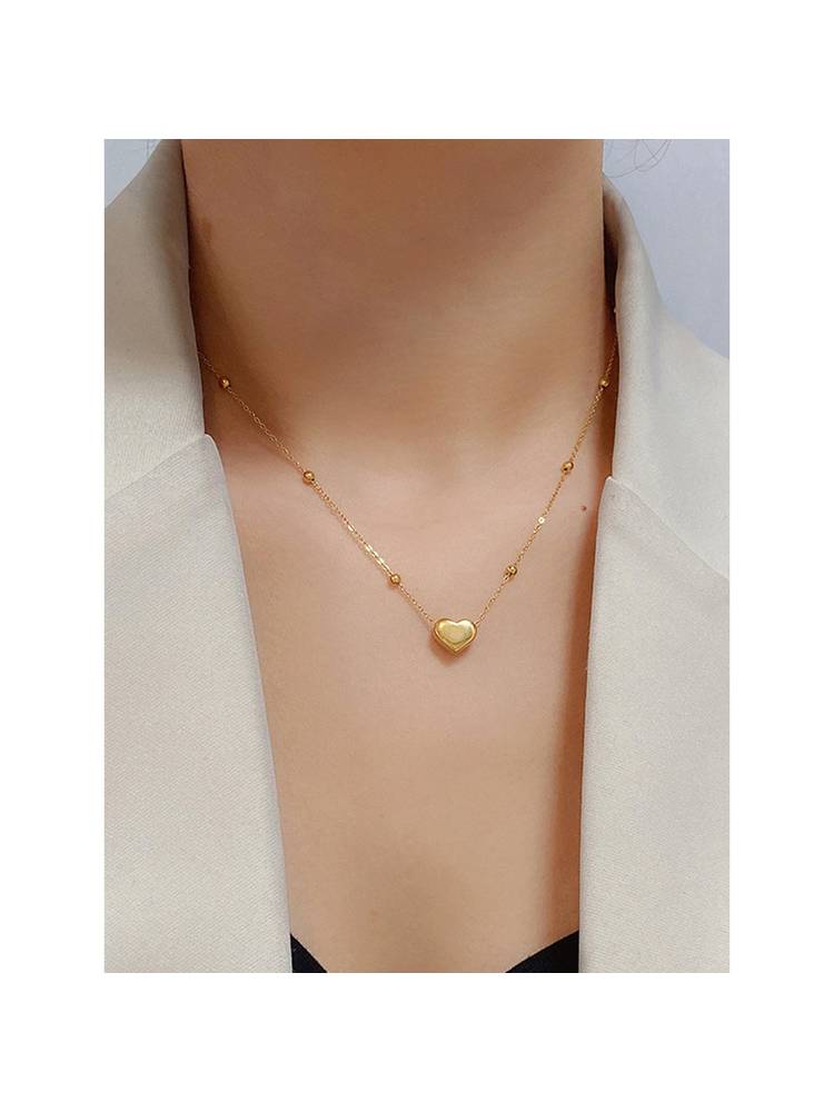 Jewels Galaxy Gold-Plated Anti Tarnish Heart Pendant Necklace-picture-26