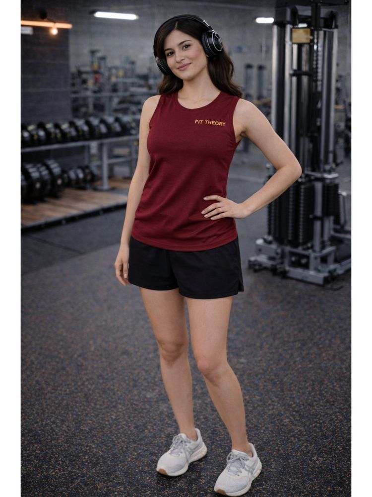 The Fit Theory Women Maroon Tank Top-picture-14
