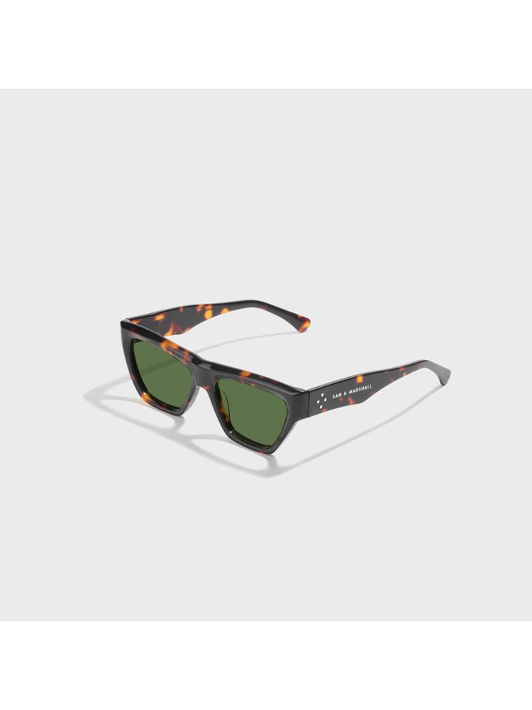 SAM AND MARSHALL Falcon Polarized 400UV Protection Acetate Green Lens Cat Eye Sunglasses-image-10