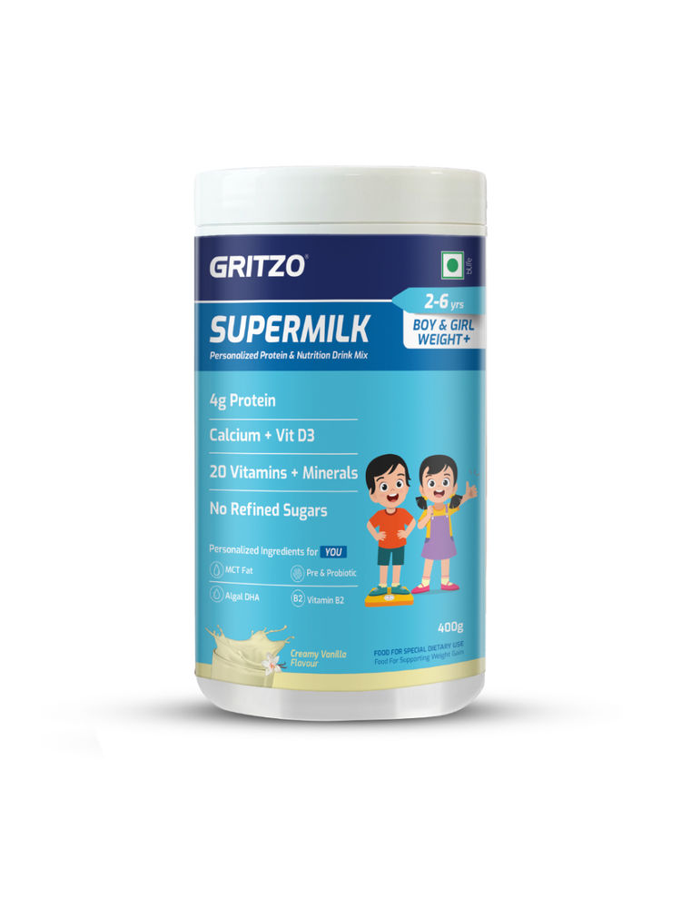 Gritzo Supermilk Weight+ (2–6Y Kids), 4G Protein - Creamy Vanilla-picture-10