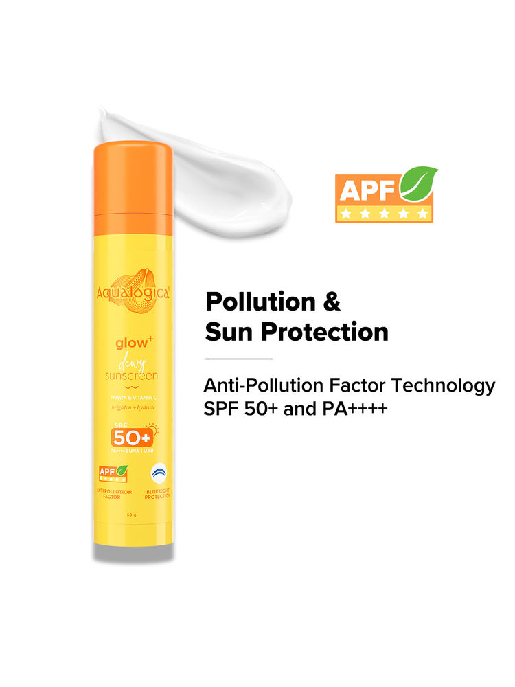 Aqualogica Glow+ Dewy Lightweigh Sunscreen Gel SPF 50+ PA++++ with Papaya & Vitamin C