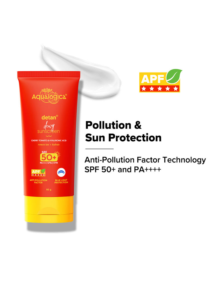 Aqualogica Detan+ Dewy Lightweight Sunscreen Gel SPF 50+ PA++++ for Normal & Dry Skin