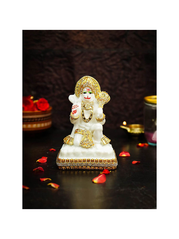 Ekhasa Marble Dust Hanuman Ji Murti for Home Puja-picture-0