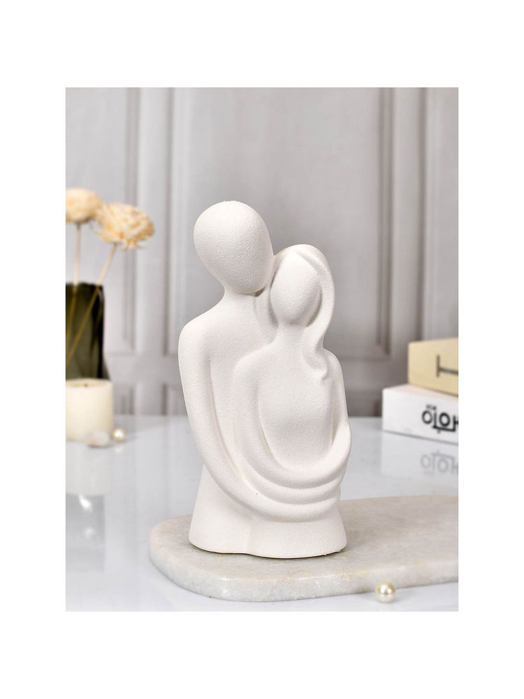 Tayhaa Ceramic Matte Eternal Love Statue In White-picture-22