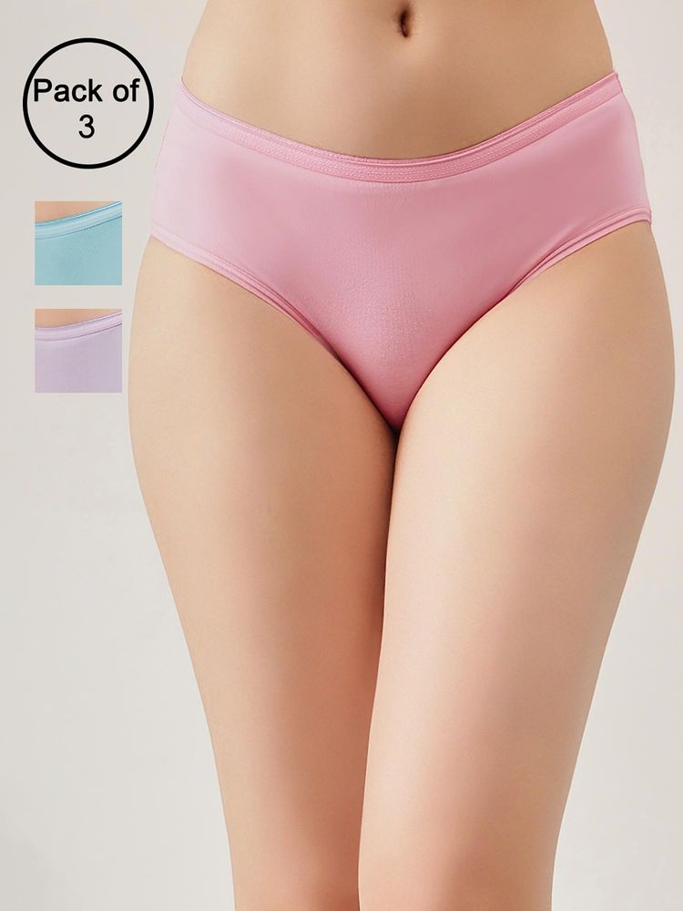 Clovia Women Multi-Color Cotton Bikini Panties (Pack of 3)-picture-30