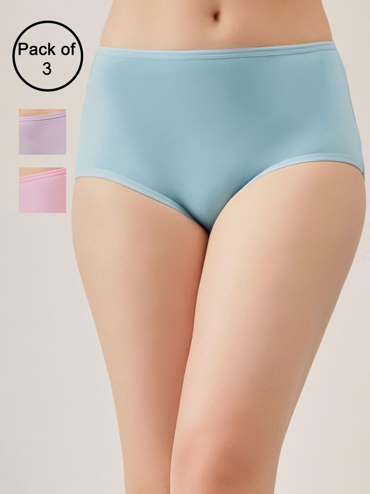 Clovia Women Multi-Color Cotton Hipster Panties (Pack of 3)-picture-32